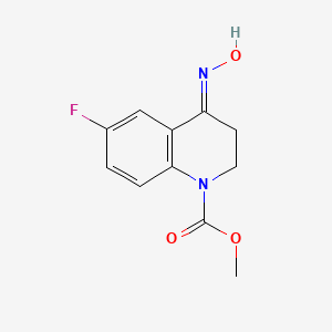 molecular formula C11H11FN2O3 B12887682 Methyl 6-fluoro-4-(hydroxyimino)-3,4-dihydroquinoline-1(2H)-carboxylate 