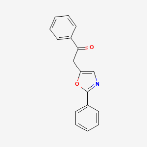 molecular formula C17H13NO2 B12887731 Ethanone, 1-phenyl-2-(2-phenyl-5-oxazolyl)- CAS No. 777060-64-7
