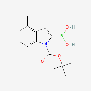 molecular formula C14H18BNO4 B1288774 (1-(tert-Butoxycarbonyl)-4-methyl-1H-indol-2-yl)boronic acid CAS No. 352359-21-8