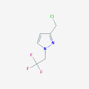 molecular formula C6H6ClF3N2 B1288775 3-(Chloromethyl)-1-(2,2,2-trifluoroethyl)-1H-pyrazole CAS No. 1260658-95-4