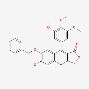 molecular formula C29H28O7 B12887808 7-(Benzyloxy)-6-methoxy-9-(3,4,5-trimethoxyphenyl)-3a,4-dihydronaphtho[2,3-c]furan-1(3h)-one CAS No. 38153-31-0