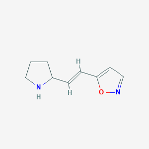 molecular formula C9H12N2O B12887872 (E)-5-(2-(Pyrrolidin-2-yl)vinyl)isoxazole 