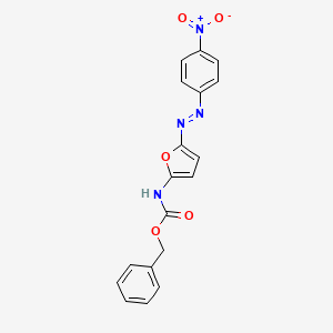 molecular formula C18H14N4O5 B12887994 Benzyl (5-((4-nitrophenyl)diazenyl)furan-2-yl)carbamate CAS No. 6286-33-5