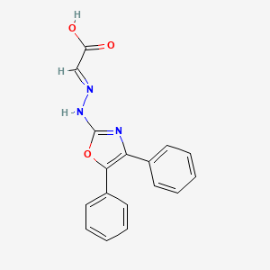 molecular formula C17H13N3O3 B12888071 2-(2-(4,5-Diphenyloxazol-2-yl)hydrazono)acetic acid 
