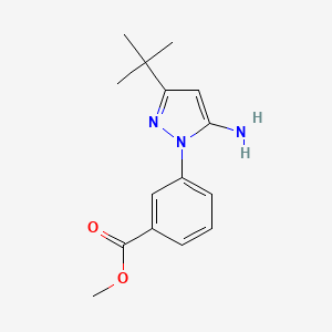 molecular formula C15H19N3O2 B12888105 Methyl 3-(5-amino-3-tert-butyl-1H-pyrazol-1-yl)benzoate 