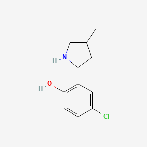molecular formula C11H14ClNO B12888113 4-Chloro-2-(4-methylpyrrolidin-2-yl)phenol 