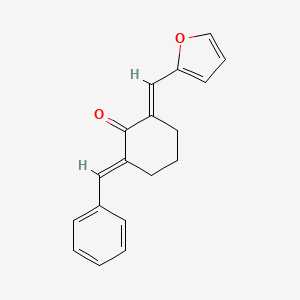 molecular formula C18H16O2 B12888116 2-Benzylidene-6-(furan-2-ylmethylene)cyclohexanone 