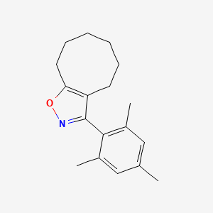 molecular formula C18H23NO B12888181 3-(2,4,6-Trimethylphenyl)-4,5,6,7,8,9-hexahydrocycloocta[d][1,2]oxazole CAS No. 88409-19-2