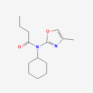molecular formula C14H22N2O2 B12888462 N-Cyclohexyl-N-(4-methyl-1,3-oxazol-2-yl)butanamide CAS No. 57068-49-2