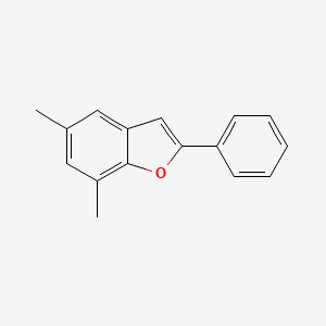 molecular formula C16H14O B12888532 5,7-Dimethyl-2-phenyl-1-benzofuran CAS No. 59483-17-9