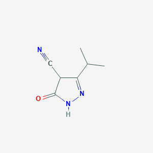 molecular formula C7H9N3O B12888577 3-Isopropyl-5-oxo-4,5-dihydro-1H-pyrazole-4-carbonitrile 