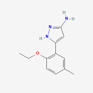 molecular formula C12H15N3O B12888683 5-(2-ethoxy-5-methylphenyl)-1H-pyrazol-3-amine 