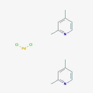 molecular formula C14H18Cl2N2Pd B12888837 Dichlorobis(2,4-dimethylpyridine)palladium 