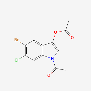 molecular formula C12H9BrClNO3 B1288887 1-Acetyl-5-bromo-6-chloro-1H-indol-3-yl acetate CAS No. 108847-96-7