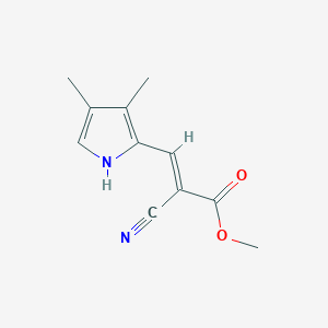 molecular formula C11H12N2O2 B12888984 Methyl 2-cyano-3-(3,4-dimethyl-1H-pyrrol-2-yl)acrylate CAS No. 59434-99-0
