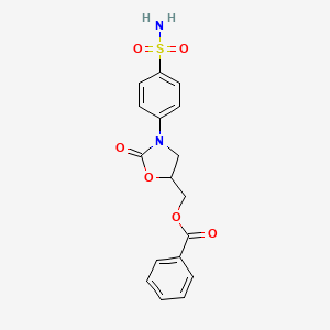 molecular formula C17H16N2O6S B12889024 [2-Oxo-3-(4-sulfamoylphenyl)-1,3-oxazolidin-5-yl]methyl benzoate CAS No. 87472-25-1