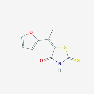 molecular formula C9H7NO2S2 B12889127 5-(1-(Furan-2-yl)ethylidene)-2-thioxothiazolidin-4-one 