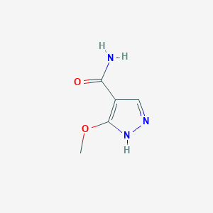 molecular formula C5H7N3O2 B12889162 5-methoxy-1H-pyrazole-4-carboxamide 