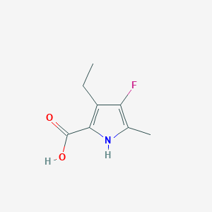 molecular formula C8H10FNO2 B12889181 3-Ethyl-4-fluoro-5-methyl-1H-pyrrole-2-carboxylic acid CAS No. 141075-33-4