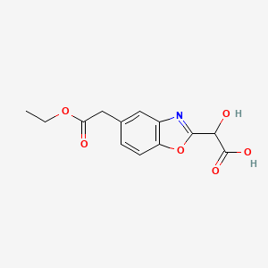 molecular formula C13H13NO6 B12889189 2-(Carboxy(hydroxy)methyl)-5-(2-ethoxy-2-oxoethyl)benzo[d]oxazole CAS No. 1806340-61-3