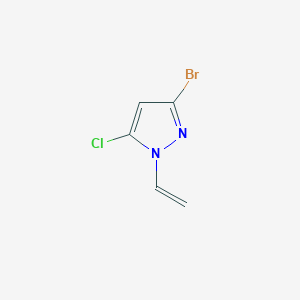 molecular formula C5H4BrClN2 B12889331 3-Bromo-5-chloro-1-ethenyl-1H-pyrazole CAS No. 923036-01-5