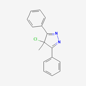 molecular formula C16H13ClN2 B12889410 4-Chloro-4-methyl-3,5-diphenyl-4H-pyrazole CAS No. 61355-01-9