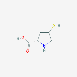 molecular formula C5H9NO2S B12889525 (2S)-4-Mercaptopyrrolidine-2-carboxylic acid CAS No. 55309-60-9