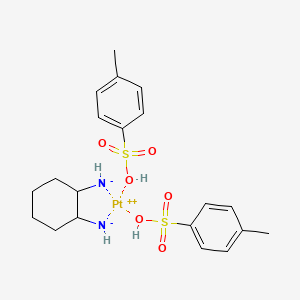 molecular formula C20H28N2O6PtS2 B12889546 Platinum, (1,2-cyclohexanediamine-N,N')bis(4-methylbenzenesulfonato-O)-, (SP-4-2) CAS No. 65296-78-8