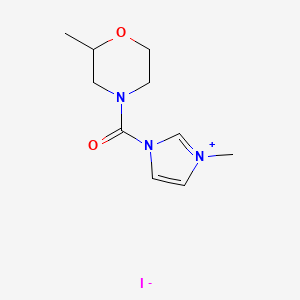 molecular formula C10H16IN3O2 B1288976 3-methyl-1-(2-methylmorpholine-4-carbonyl)-1H-imidazol-3-ium iodide 