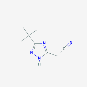 molecular formula C8H12N4 B12889774 (3-tert-butyl-1H-1,2,4-triazol-5-yl)acetonitrile CAS No. 159827-21-1