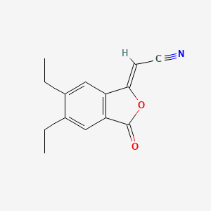 molecular formula C14H13NO2 B12889803 2-(5,6-Diethyl-3-oxoisobenzofuran-1(3H)-ylidene)acetonitrile 