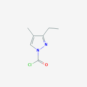 molecular formula C7H9ClN2O B12890033 3-Ethyl-4-methyl-1H-pyrazole-1-carbonyl chloride CAS No. 67514-66-3