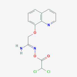 molecular formula C13H11Cl2N3O3 B12890122 N-(2,2-Dichloroacetoxy)-2-(quinolin-8-yloxy)acetimidamide 