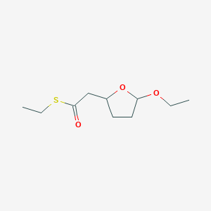 molecular formula C10H18O3S B12890189 S-Ethyl 2-(5-ethoxytetrahydrofuran-2-yl)ethanethioate 