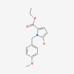 molecular formula C15H16BrNO3 B12890222 Ethyl 5-bromo-1-(4-methoxybenzyl)-1H-pyrrole-2-carboxylate 