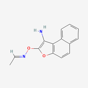 molecular formula C14H12N2O2 B12890271 Acetaldehyde O-(1-aminonaphtho[2,1-b]furan-2-yl) oxime 