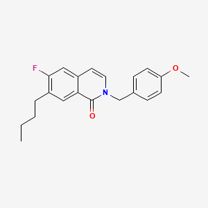 molecular formula C21H22FNO2 B12890322 7-Butyl-6-fluoro-2-[(4-methoxyphenyl)methyl]isoquinolin-1(2H)-one CAS No. 923022-58-6