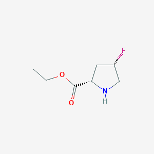 molecular formula C7H12FNO2 B12890330 (2S,4S)-Ethyl 4-fluoropyrrolidine-2-carboxylate 