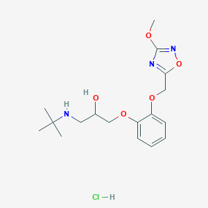 molecular formula C17H26ClN3O5 B128904 1-(tert-Butylamino)-3-(2-((3-methoxy-1,2,4-oxadiazol-5-yl)methoxy)phenoxy)propan-2-ol hydrochloride CAS No. 158446-41-4