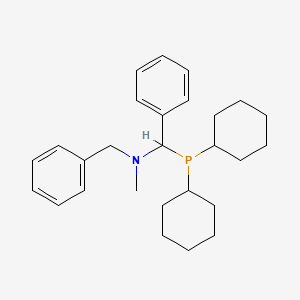 molecular formula C27H38NP B12890498 N-Benzyl-1-(dicyclohexylphosphino)-N-methyl-1-phenylmethanamine 