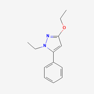 molecular formula C13H16N2O B12890523 3-Ethoxy-1-ethyl-5-phenyl-1H-pyrazole CAS No. 62072-17-7