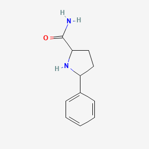 molecular formula C11H14N2O B12890538 5-Phenylpyrrolidine-2-carboxamide 