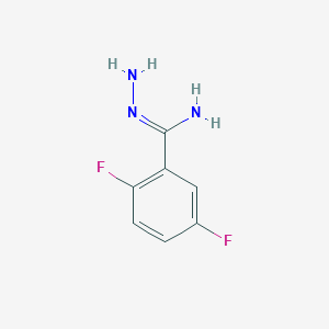 molecular formula C7H7F2N3 B1289056 N-amino-2,5-difluorobenzene-1-carboximidamide 