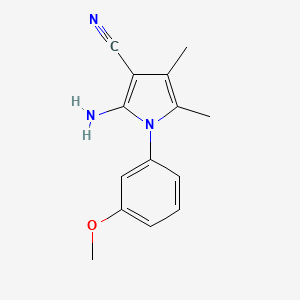 molecular formula C14H15N3O B12890612 2-Amino-1-(3-methoxyphenyl)-4,5-dimethyl-1H-pyrrole-3-carbonitrile 