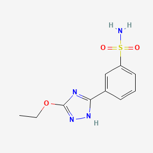 molecular formula C10H12N4O3S B12890619 3-(3-Ethoxy-1H-1,2,4-triazol-5-yl)benzene-1-sulfonamide CAS No. 62036-16-2