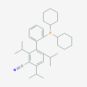molecular formula C34H48NP B12890623 2'-(Dicyclohexylphosphino)-2,4,6-triisopropyl-[1,1'-biphenyl]-3-carbonitrile 