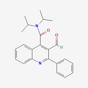 molecular formula C23H24N2O2 B12890692 3-Formyl-2-phenyl-N,N-di(propan-2-yl)quinoline-4-carboxamide CAS No. 650607-39-9