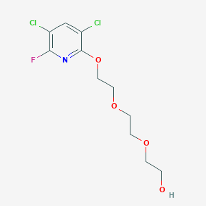 molecular formula C11H14Cl2FNO4 B12890856 2-(2-(2-((3,5-Dichloro-6-fluoropyridin-2-yl)oxy)ethoxy)ethoxy)ethanol CAS No. 62271-09-4