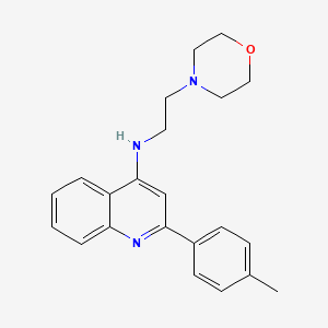molecular formula C22H25N3O B12890858 2-(4-Methylphenyl)-N-[2-(morpholin-4-yl)ethyl]quinolin-4-amine CAS No. 918970-13-5