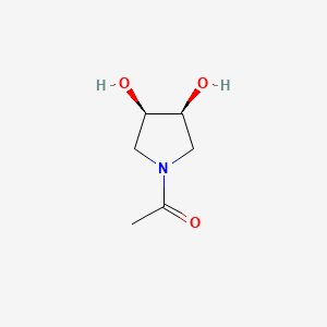 molecular formula C6H11NO3 B12890886 1-((3R,4S)-3,4-Dihydroxypyrrolidin-1-yl)ethanone 
